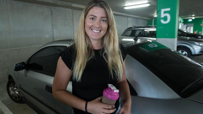 Sandra Lindberg, 25, from Narrabeen drives to Brookvale to park. Picture: Julian Andrews.