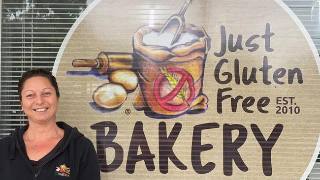 Owner of gluten-free bakery 'Just Gluten Free' Sabine De Vuono, with her parents at the Ascot Park. Picture: Supplied