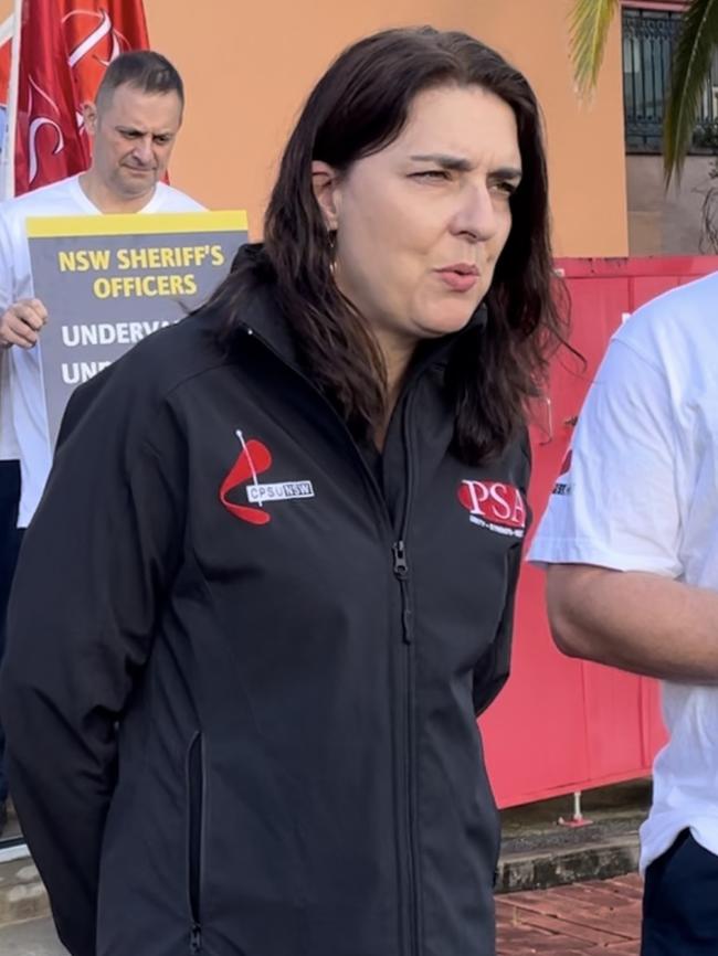 Regional organiser for the Public Service Association (PSA) Rebecca Reilly outside Lismore Court House. Picture: Savannah Pocock