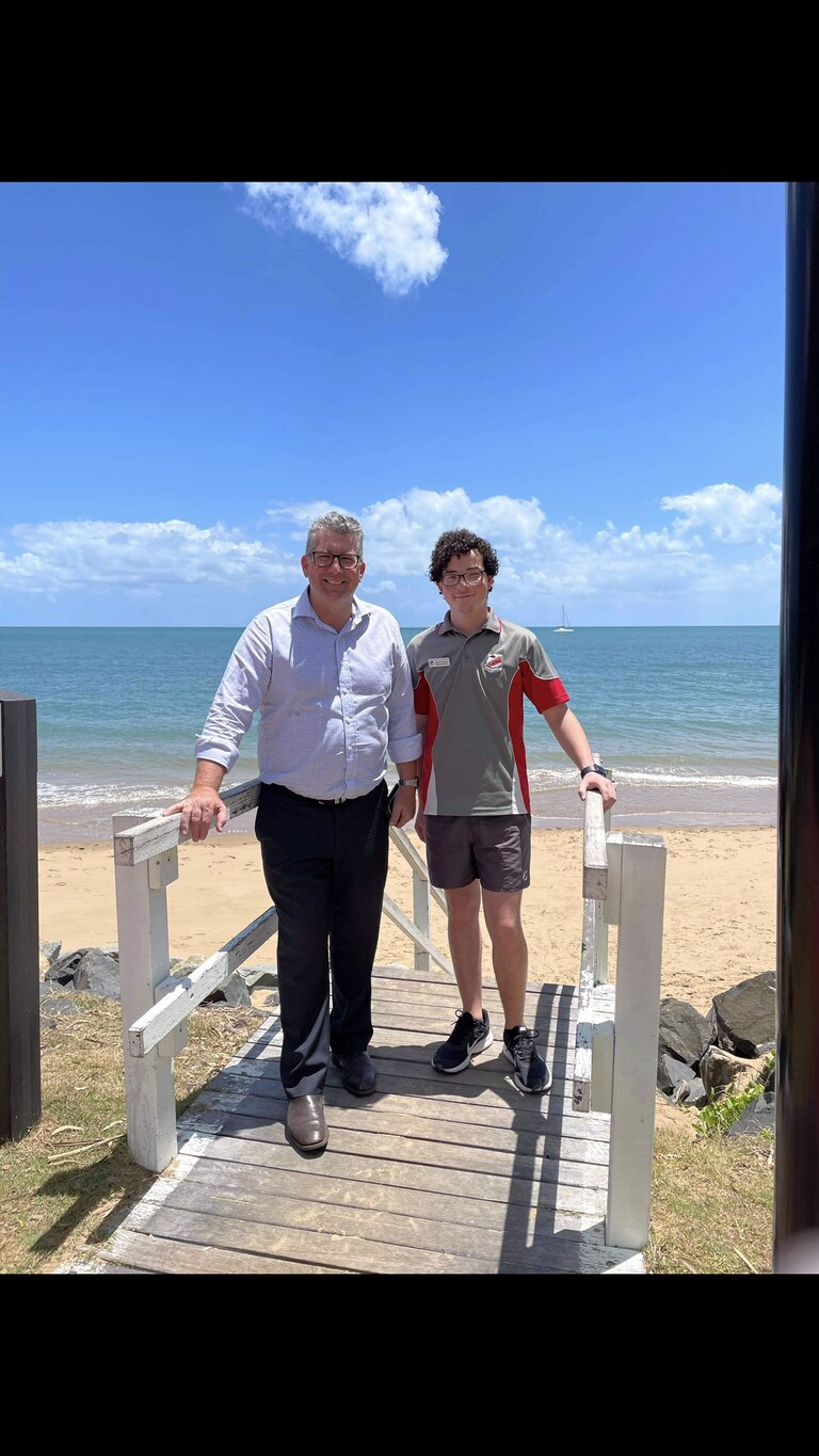 Youth Member for Maryborough Robson Flocchini, 17, with Member for Hinkler Keith Pitt.