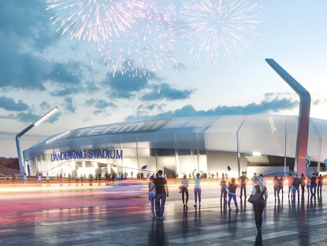 An artist's impression of the 20,000 seat stadium proposed for Dandenong.