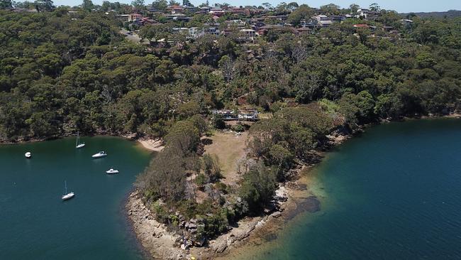 The private property at Killarney Point, in Bantry Bay, which may be returned to the public as part of Garigal National Park. Picture: Manly Daily