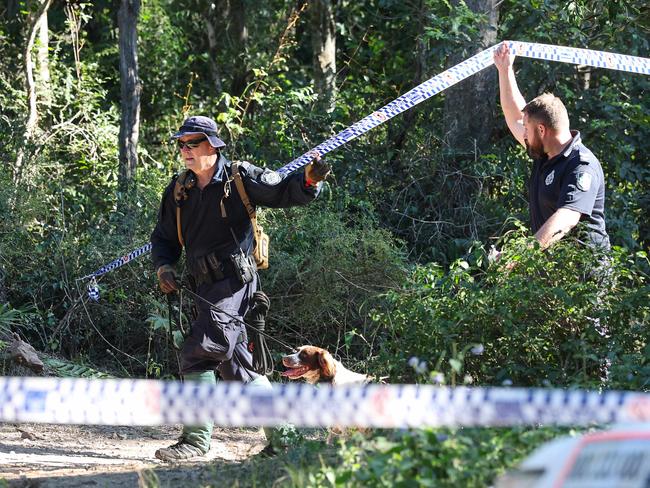 Police search in Good Night Scrub National Park on Sunday. Picture: Adam Head