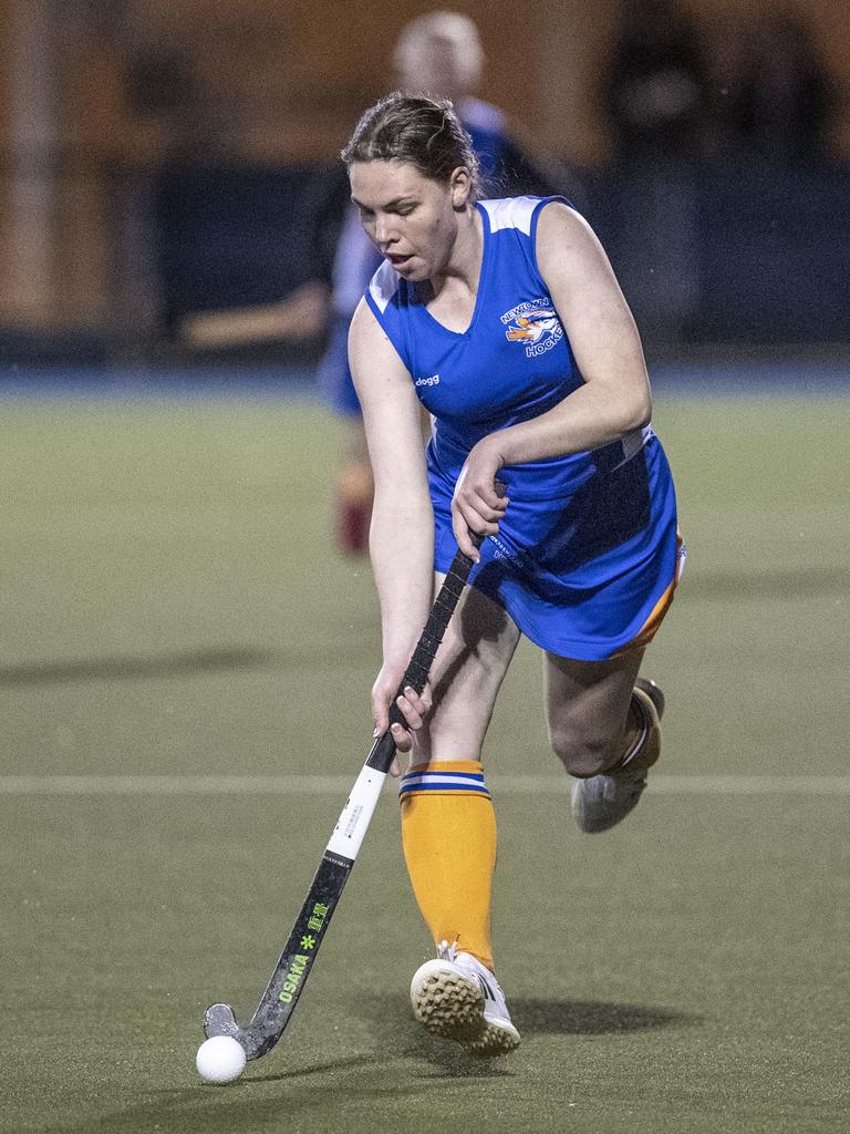 Courtney Wardill for Newtown. A1 Women , Toowoomba Hockey grand final. Newtown vs Rangeville. Saturday, September 10, 2022. Picture: Nev Madsen.