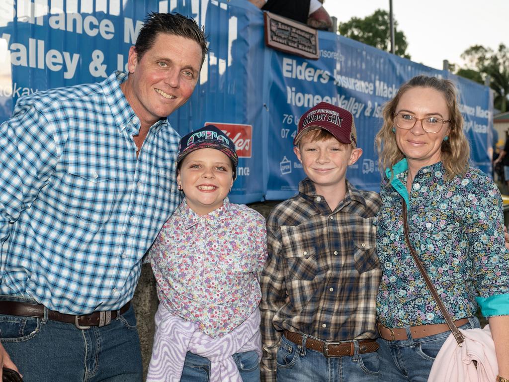 Lindsay, Addison, Cooper and Courtney Doherty at Gargett Rodeo Saturday 3 June 2023 Picture: Michaela Harlow