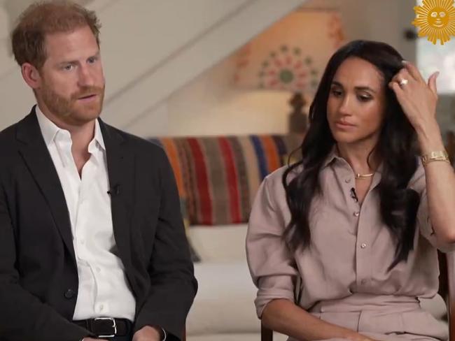 Sources claim Harry and Meghan are also not spending much time together privately. Picture: CBS Sunday Morning