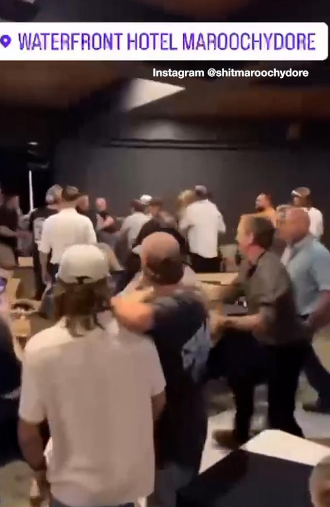 Watch massive group fight at Waterfront Hotel, Sunshine Coast. Picture – Instagram.