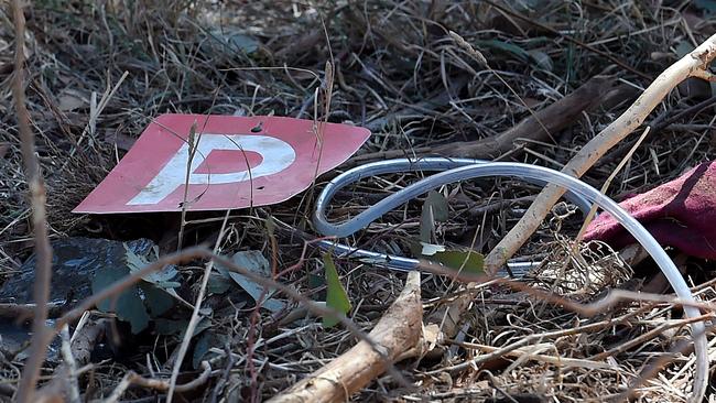 A P-plate was found near the car. Picture: Nicole Garmston