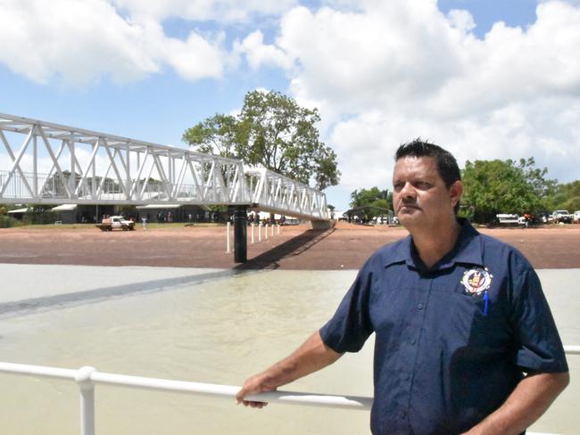 Tiwi Land Council chief executive Andrew Tipungwuti welcomes the tourism and employment opportunities a new pontoon in Wurrumiyanga will bring. Picture: Will Zwar