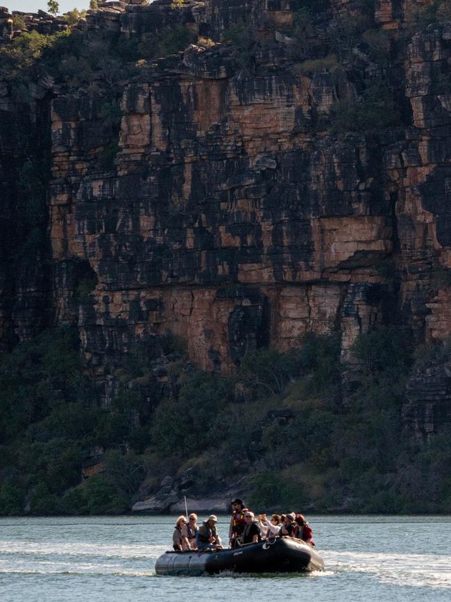 Zodiacs take passengers sightseeing on King George River. Photo: Supplied