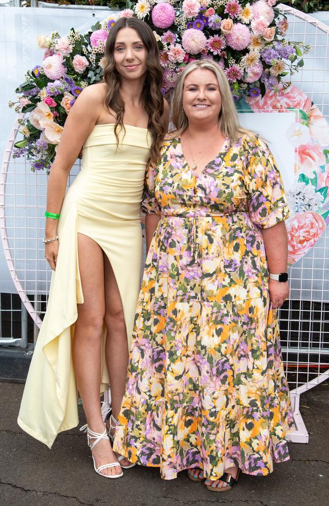 Mackenzie Rohde (left) and Casey Hutson. IEquine Toowoomba Weetwood Raceday - Clifford Park Saturday September 28, 2024 Picture: Bev Lacey