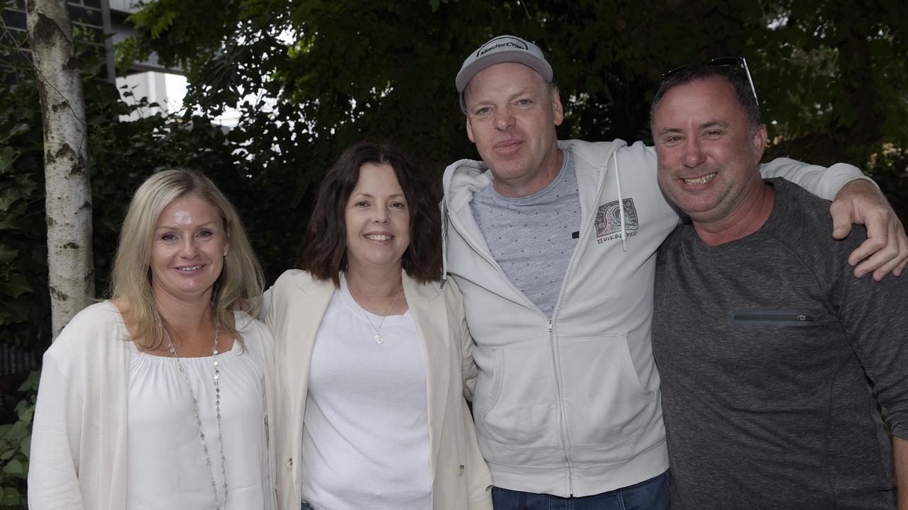 Yvette O'Connor, Joanne Reilly, Jamie O'Connor and Darren Kee. People page - Evan Hocking, Jarryd Goundrey and Alex Keen featured in a comedy event held at Bobby Dre Mexican in Pakington Street on Sunday afternoon. Picture: Alan Barber