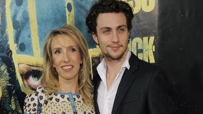 Stepping out as a couple at the premiere of Kick-Ass in 2010, when Aaron was 19 and Sam was 43. Picture: AP Photo/Chris Pizzello