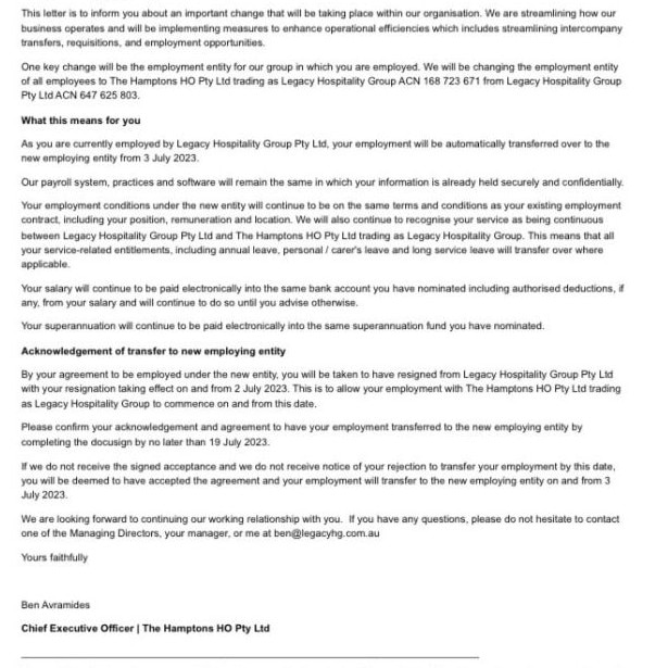 The email James received. Picture: Supplied