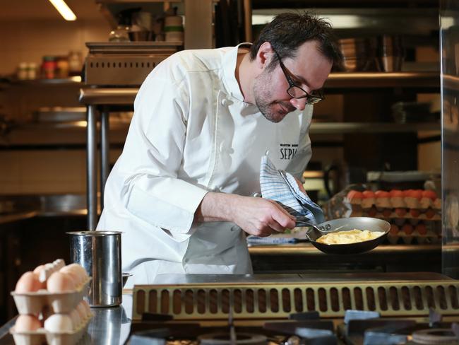 Chef Martin Benn cooking in the Sepia kitchen. Picture: Britta Campion