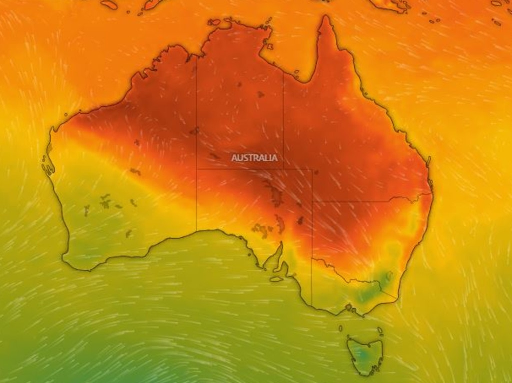 It's unusually hot this August in Australia. Picture: WindyTV