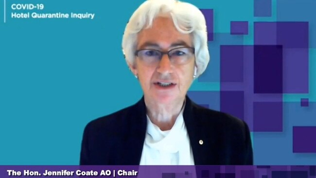 Hotel quarantine inquiry head Jennifer Coate.