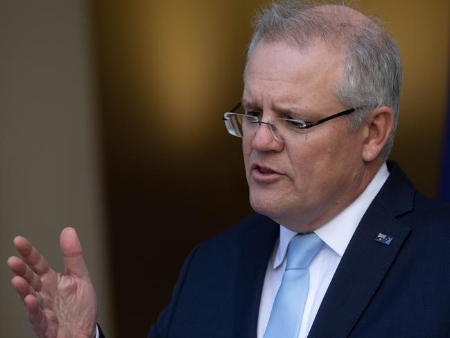 Prime Minister Scott Morrison on Thursday. Picture: Andrew Taylor