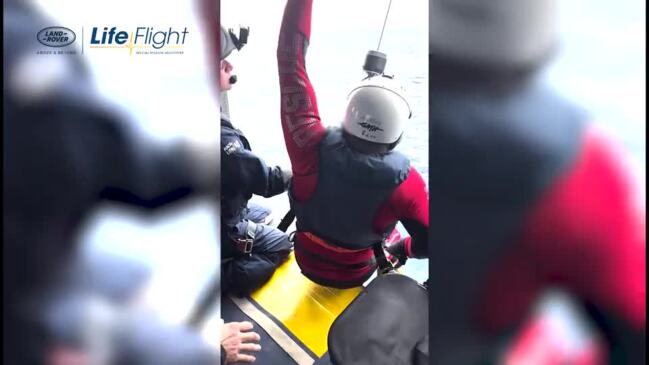Sick woman winched to safety from boat off Sunshine Coast (LifeFlight)