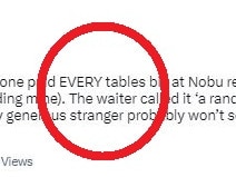 someone paid for every table at nobu sydney