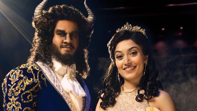 Shubshri Kandiah and Brendan Xavier in Disney's Beauty and The Beast the musical. Picture: Supplied by Disney