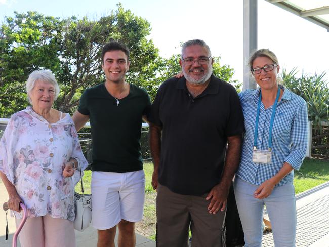 Helen Brown, Nathan Galluzzo, Norm Graham and Chloe Dowsett at the launch of the exhibition Our Special Place - Tallow Creek.