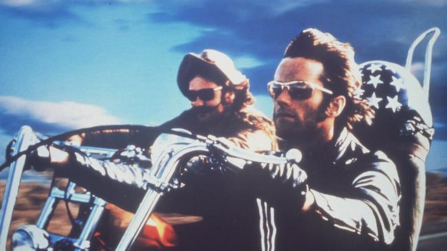 Dennis Hopper and Peter Fonda in a scene from Easy Rider.