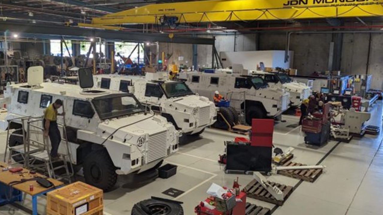 Bushmasters are modified at Thales’ factory in Brisbane before ,they are sent to Ukraine to help in the war effort. Photo: Thales Australia