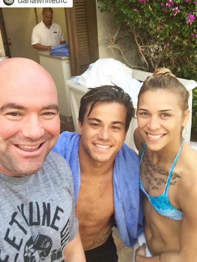 The couple with UFC president Dana White. Pic credit: Instagram (Kailin Curran)