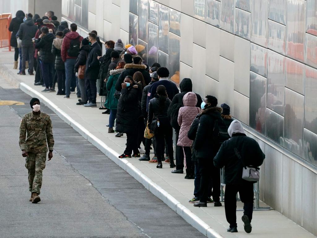 As of April 2, the US has delivered at least one dose of coronavirus vaccine to more than 100 million people, despite this, virus figures are still rising. Picture: Timothy A. Clary / AFP.