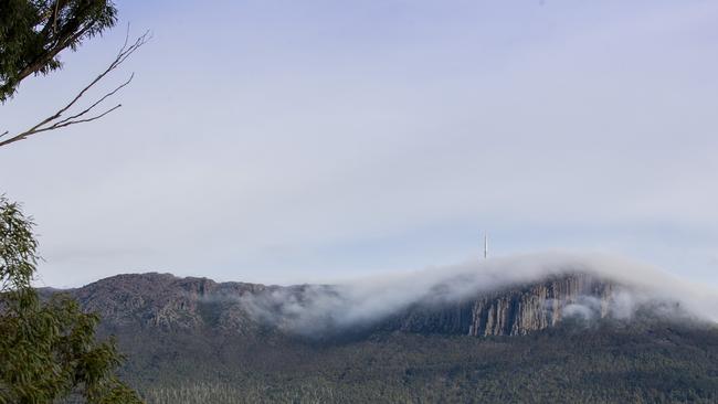 Mt Wellington / kunanyi on a cold Hobart morning. Picture: Richard Jupe