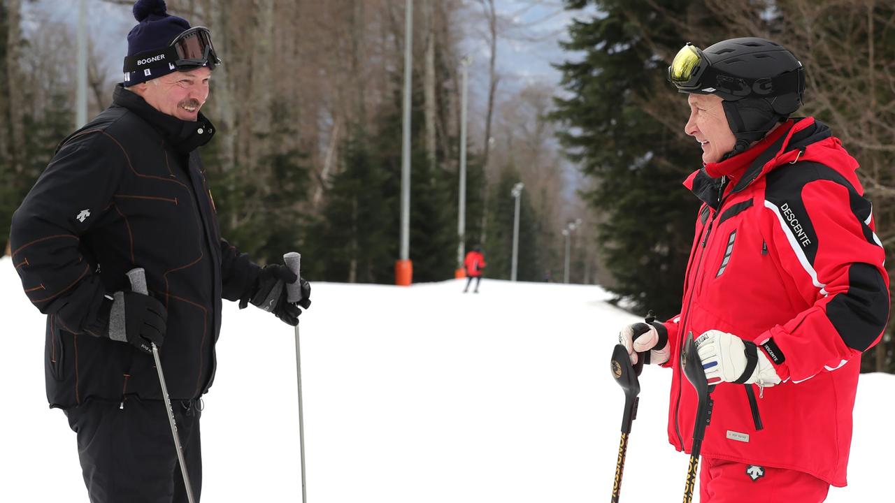 Putin rubs shoulder with Alexander Lukashenko, the first and only president of Belarus.