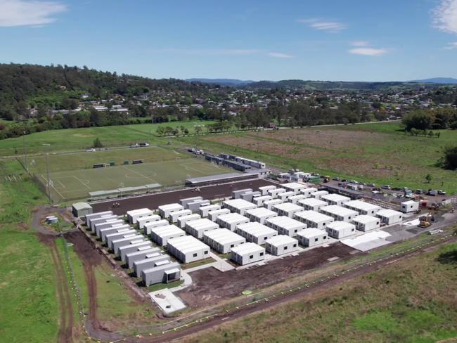 Temporary homes for flood-affected Lismore residents at Southern Cross University.