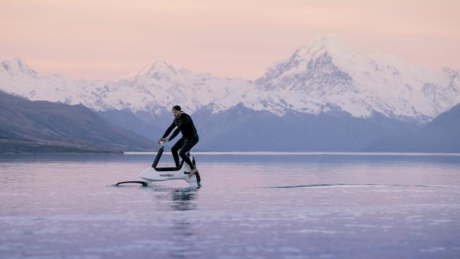 Innovative: pedalling the Manta5. Picture: Jennifer Dudley-Nicholson