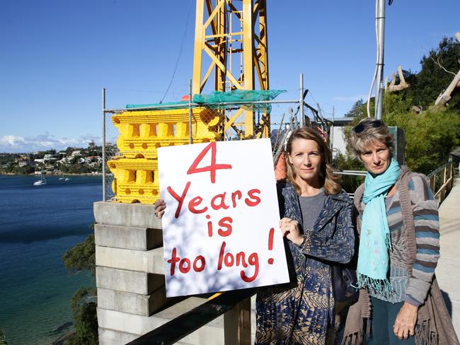 Claire Elvy and Kylie Clarke outside the site in June 2015. Picture: David Swift