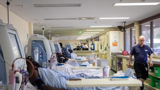 Nurse Dean Oldfield, who has worked at the Flynn Drive Renal Dialysis Clinic in Alice Springs for 15 years. Picture: Liam Mendes / The Australian