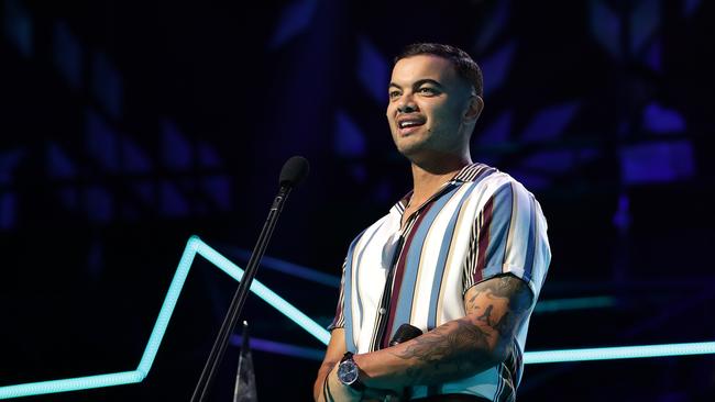 Guy Sebastian accepts the ARIA Award for Song of the Yea. Picture: Getty