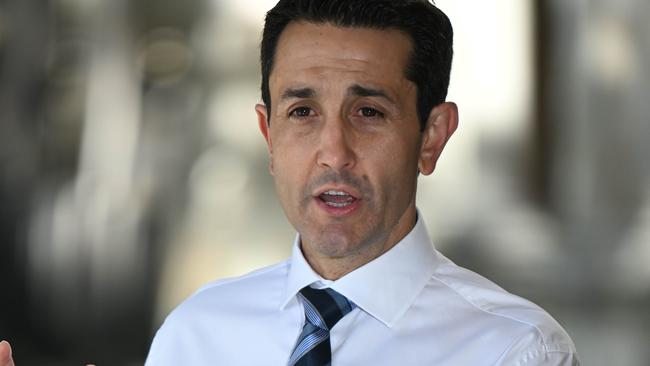 10/5/2024: QLD Leader of the Opposition David Crisafulli and Shadow Minister for Police Dan Purdie , hold a news conference at state parliament in Brisbane  pic Lyndon Mechielsen / Courier Mail