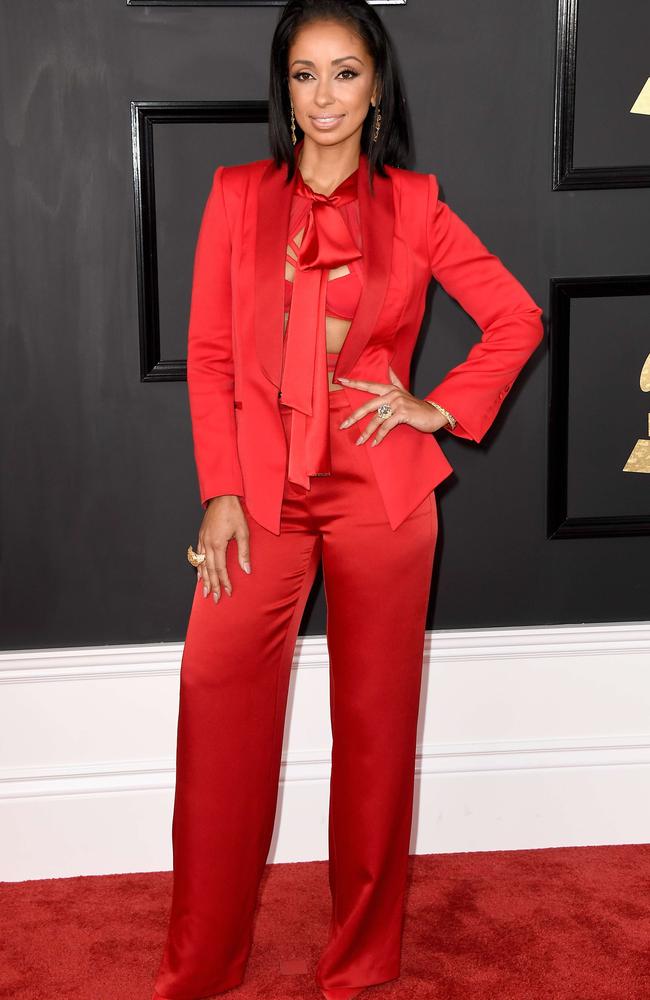 She’s red-y. Mya’s suit matched the red carpet. Picture: AFP