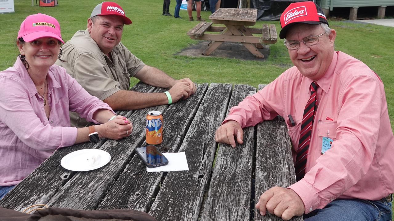 Angela Ditrich, Chris Gibbins and John Carey at the Dorrigo Show, November 24, 2023. Picture: Chris Knight