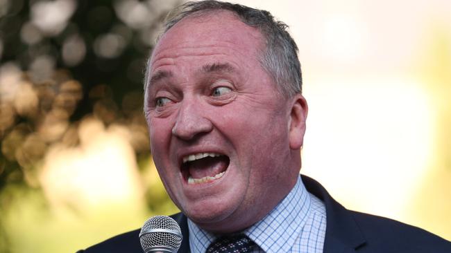 Barnaby Joyce has become a giant, unhinged wrecking ball, smashing his way through the Coalition benches and creating a very serious problem for Prime Minister Scott Morrison. Picture: David Swift