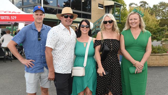 Yarra Valley Cup 2024. Brett North, Brad Hodge, Eleni Paterson, Karen Berriman and Loretta Reid. Picture: David Smith