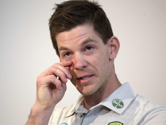 Tim Paine stepped down as Australian men's Test Cricket Captain at Hobart. Picture: Chris Kidd