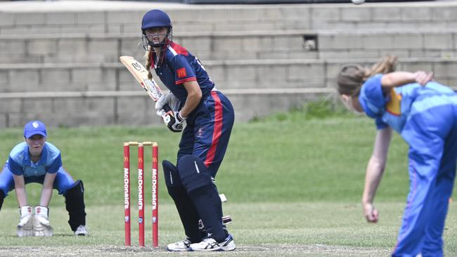 Western NSW rep Karly Woods picked up five wickets for Penrith during round 12 of the Brewer Shield. Picture: Martin Ollman