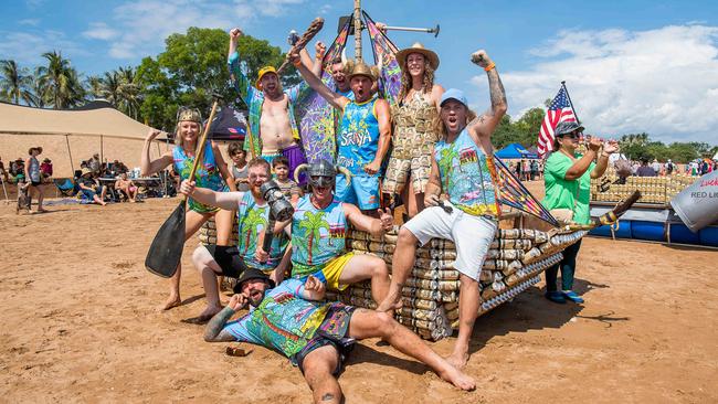 Techno vikings #Dagman at the Darwin Beer Can Regatta at Mindil Beach, 2023. Picture: Pema Tamang Pakhrin