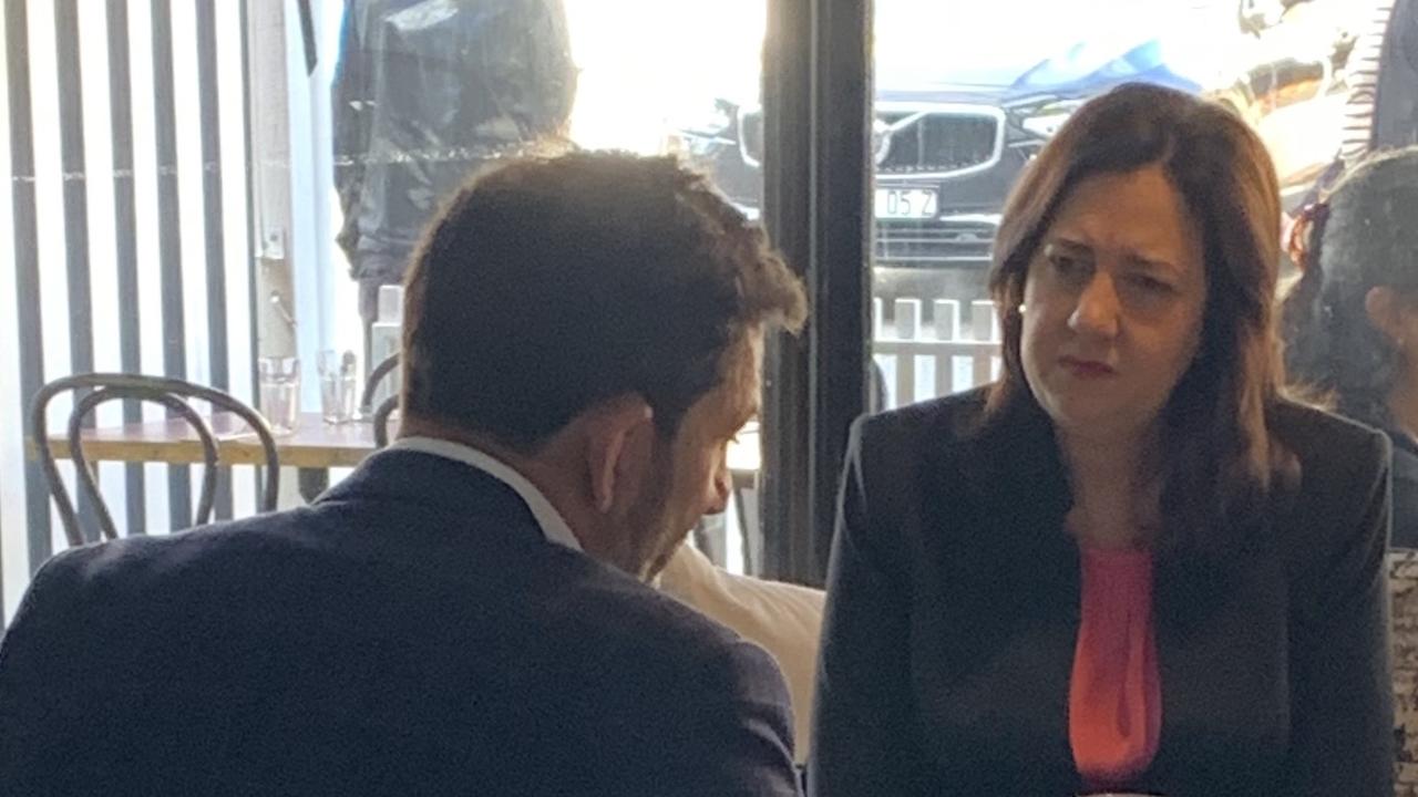 Queensland Premier Annastacia Palaszczuk talking to Travis Auld last week.