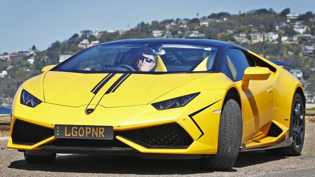 Barrister Peter Lavac’s Lamborghini with the rego plates ‘LGOPNR’. Picture: Sam Ruttyn