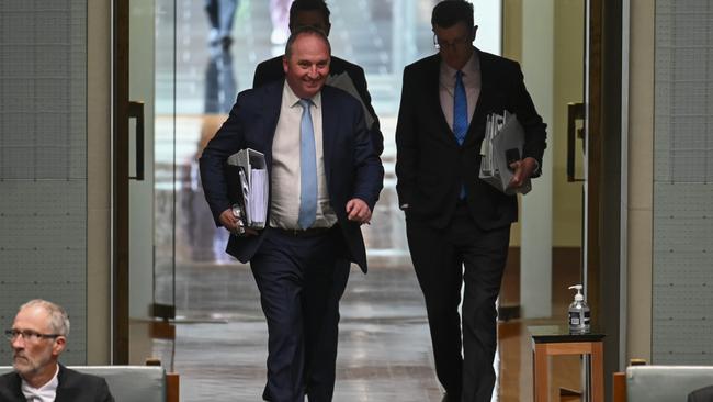 Barnaby Joyce arrives at Question Time. Picture: NCA NewsWire / Martin Ollman