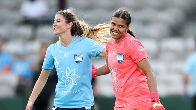 Jada Mathyssen-Whyman (R) is hunting a matildas spot. Picture: Matt King/Getty