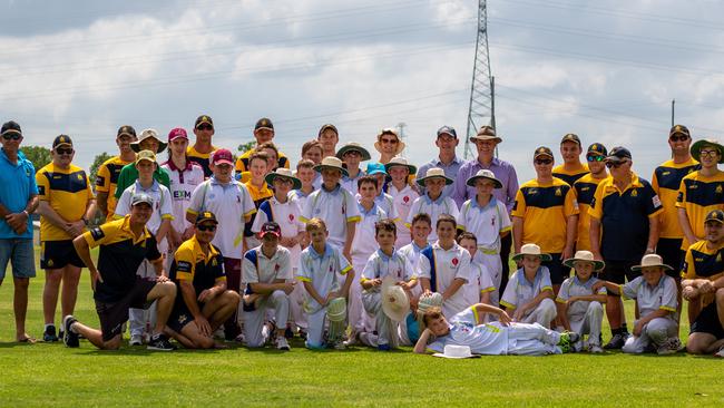 Gympie Regional Cricket Association grand opening - Gold XI and Gympie juniors. Photo: Zahner Photography